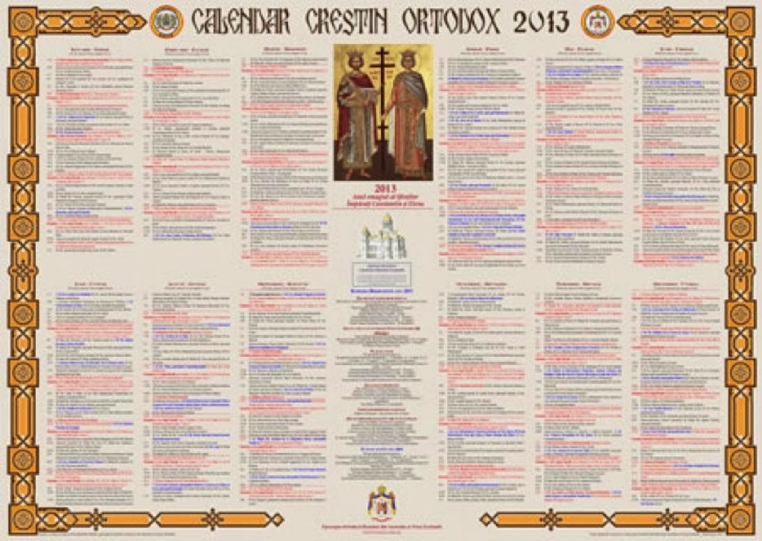 calendar crestin ortodox 2013