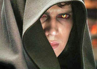 Anakin Skywalker, hayden christensen, evil look before becoming Darth Vadar 