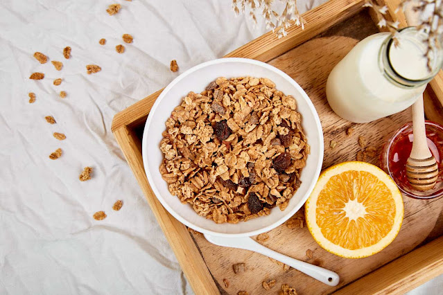 receta de los cereales con yogurt y naranja