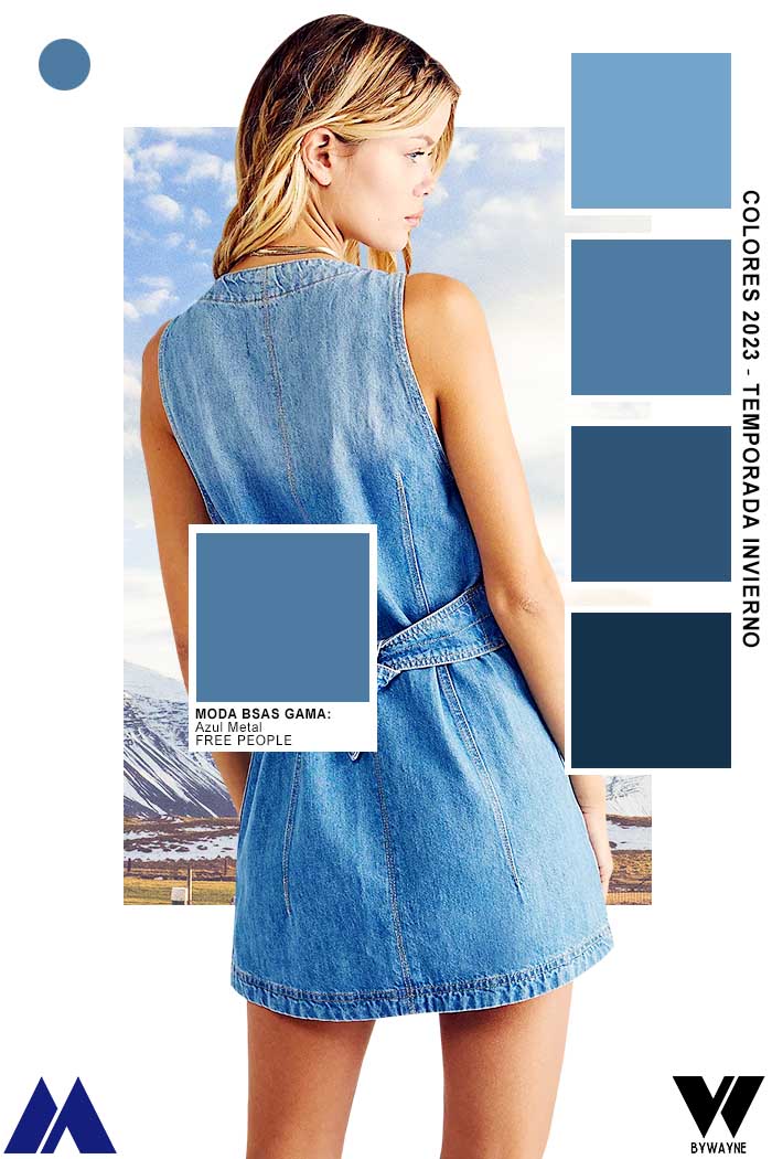 Gama de colores tendencia de moda otoño invierno 2023 azules denim