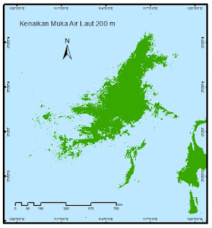 Beginilah Peta Pulau-Pulau Indonesia kalau Air Laut Naik Ratusan Meter