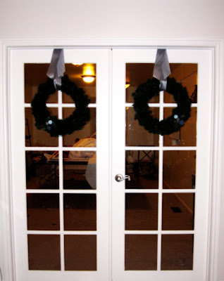 wreath hung on doors