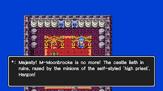 The hero prepares to set out from their home of Midenhall in Dragon Quest II.