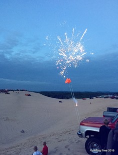 Fireworks behind us
