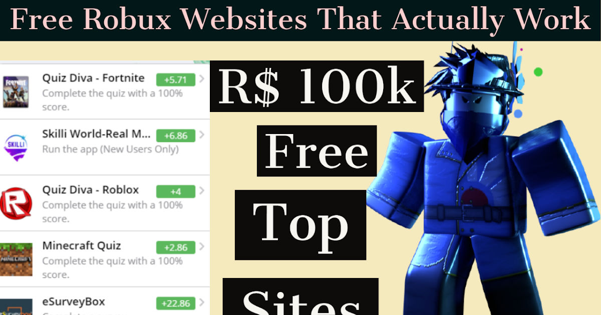 Free Robux Websites That Actually Work 2020 No Human Verification All Quiz Answers - quiz for robux