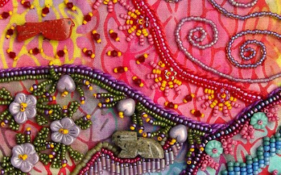 bead journal project, bead embroidery by robin atkins, detail