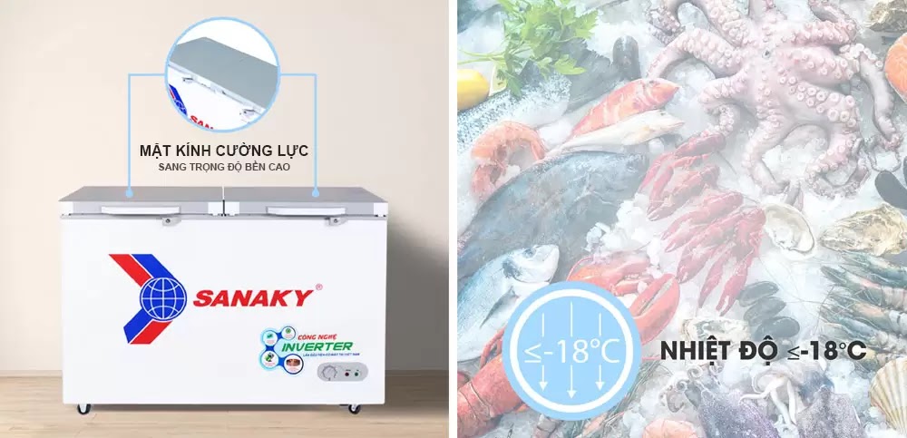 Tủ đông Sanaky Inverter 360 lít VH-3699A4K