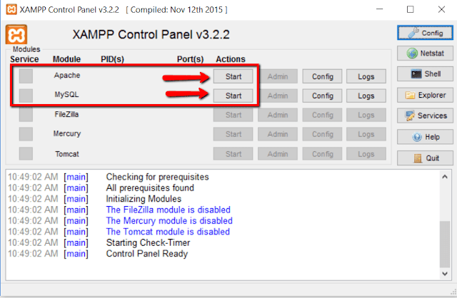 Start xampp control panel and run apache, mysql