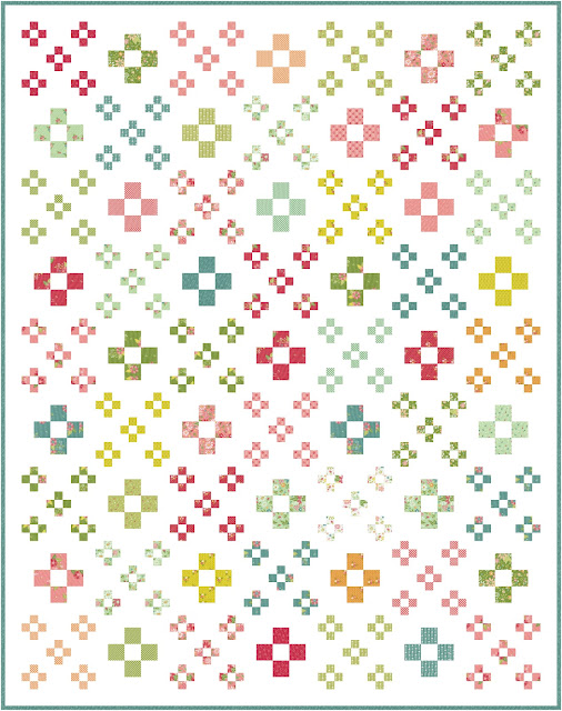 Park Place quilt in Strawberry Lemonade fabrics by Sherri and Chelsi for Moda Fabrics