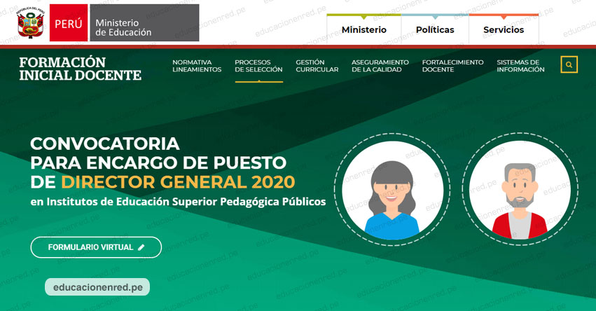 MINEDU: Abren inscripciones virtuales para postular a director general de IESP - www.minedu.gob.pe