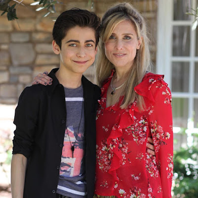 Aidan Gallagher and his mother Lauren Gallagher