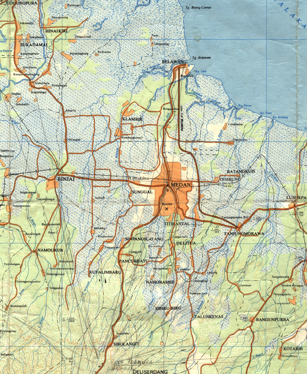 TAKJUB INDONESIA Peta  Topografi Medan  skala 50k dan 250k