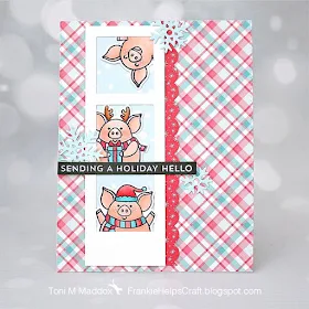 Sunny Studio Stamps: Hogs & Kisses Customer Christmas Card by Toni Maddox