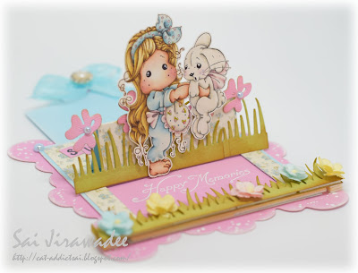 Magnolia Tilda Inez Bunny Slider Pop Up Card