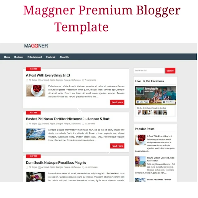 Maggner adsense friendly blogger template