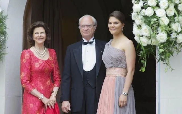 King Carl Gustaf, Queen Silvia and Crown Princess Victoria attended the 70th birthday party of Prince Andreas