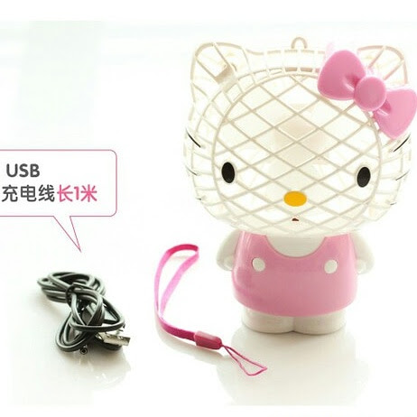 Kipas Angin Hello Kitty Bisa di Charge Murah Grosir Ecer Pink