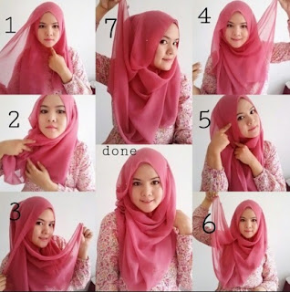 Inilah Tutorial Jilbab Pashmina Sifon Elegan