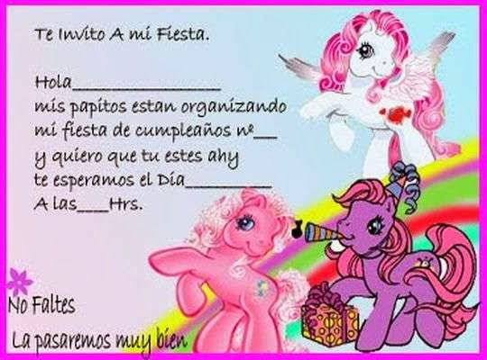 Invitaciones de ponny cumpleaños para imprimir