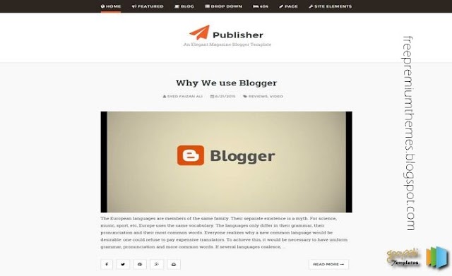 Publisher Blogger Template