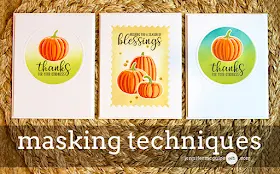 Sunny Studio Stamps: Pretty Pumpkins and Autumn Greetings Fall Cards with Masking Video Tutorial by Jennifer McGuire