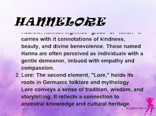 ▷ meaning of the name HANNELORE (✔)