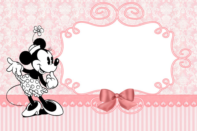 Para hacer Invitaciones, Tarjetas, Marco de fotos para Imprimir Gratis de Minnie Vintage.