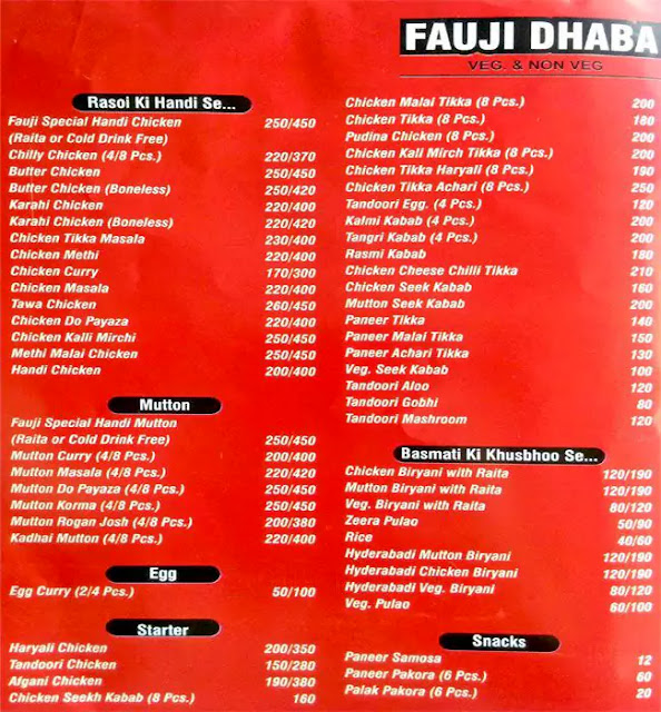 Fauji Dhaba, Saraswati Kunj, Sector 53, Gurgaon - Eateries 