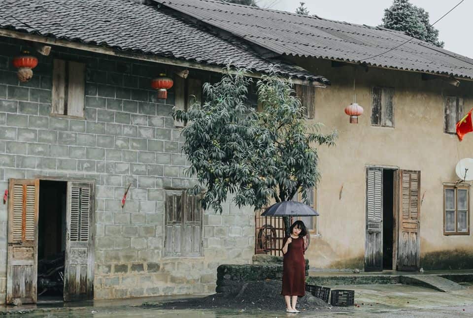 Thị trấn Phó Bảng bình yên ngày mưa. Hình: Hoàng Linh Hà