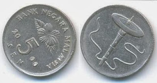 Malaysia coins 5 sen 2000