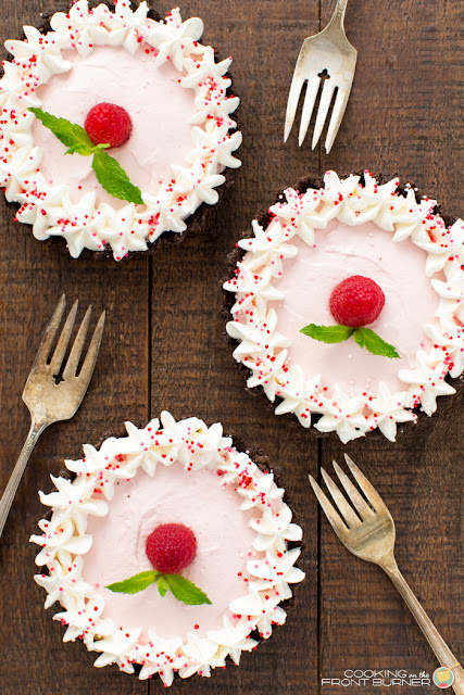 no bake mini easy raspberry mousse tarts