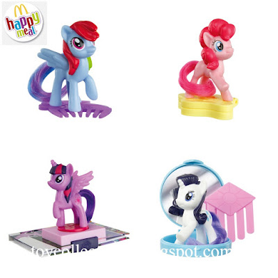 McDonalds My Little Pony Happy Meal Toys 2017 Australia and New Zealand Twilight Sparkle, Rainbow Dash, Rarity and Pinkie Pie