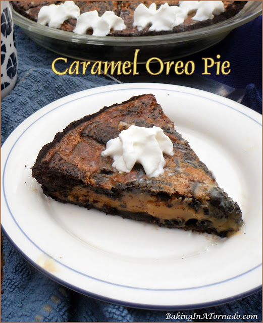 Caramel Oreo Pie | recipe developed by www.BakingInATornado.com | #recipe #dessert