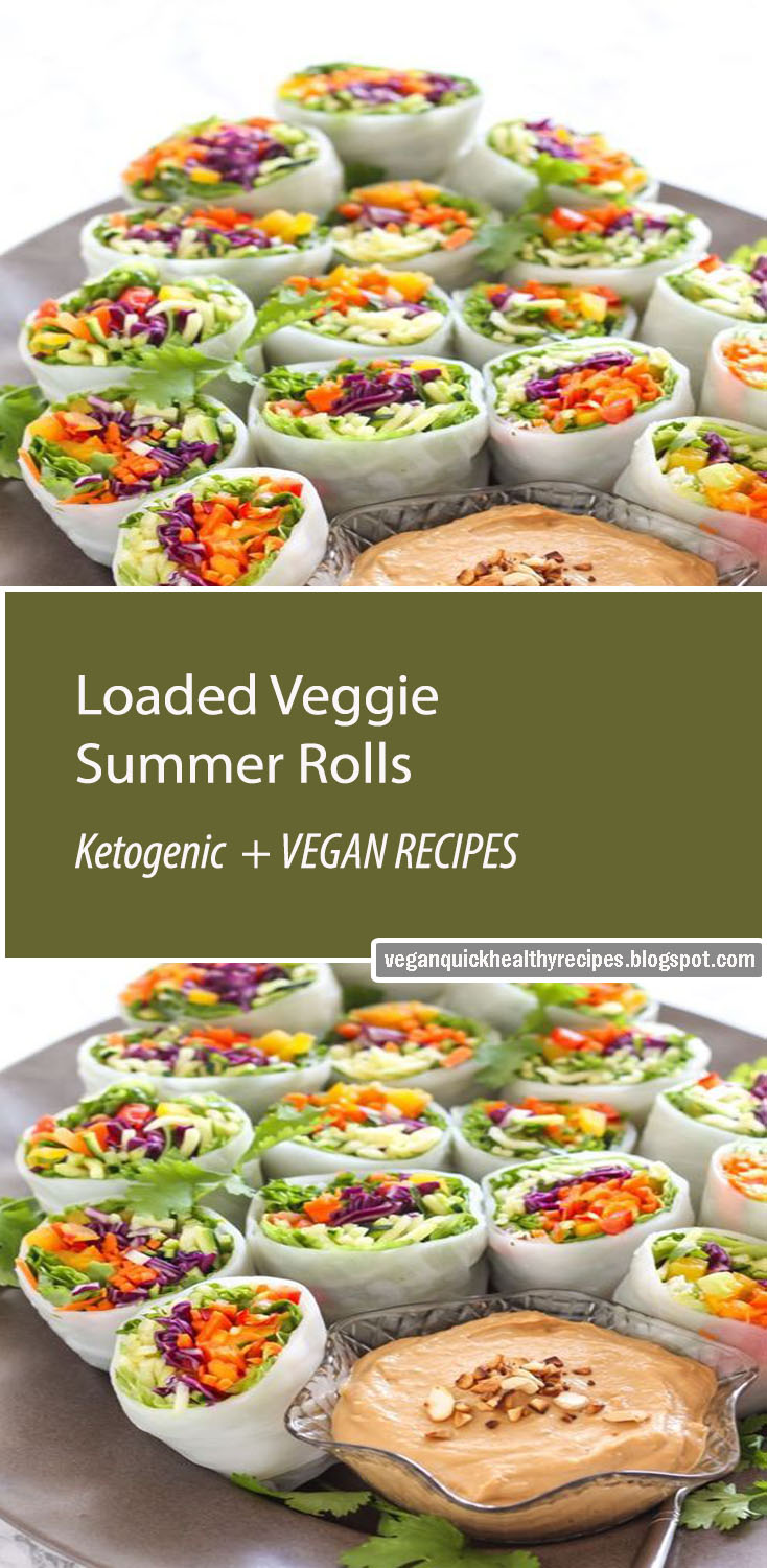 Loaded Veggie Summer Rolls with Cashew Tahini Dip - vegan + gluten free || Eat Spin Run Repeat