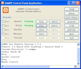 Service Apache and Mysql XAMPP