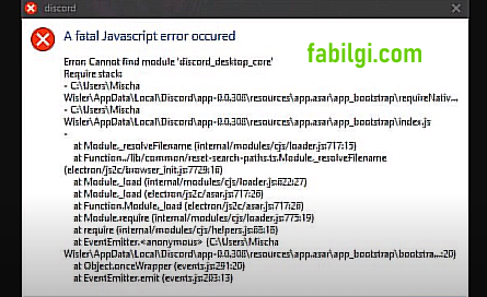 Discord Javascript Hatası Çözümü %100 Yöntem Windows 11