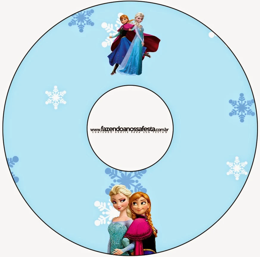 Frozen Christmas in Blue Free Printable CD labels.