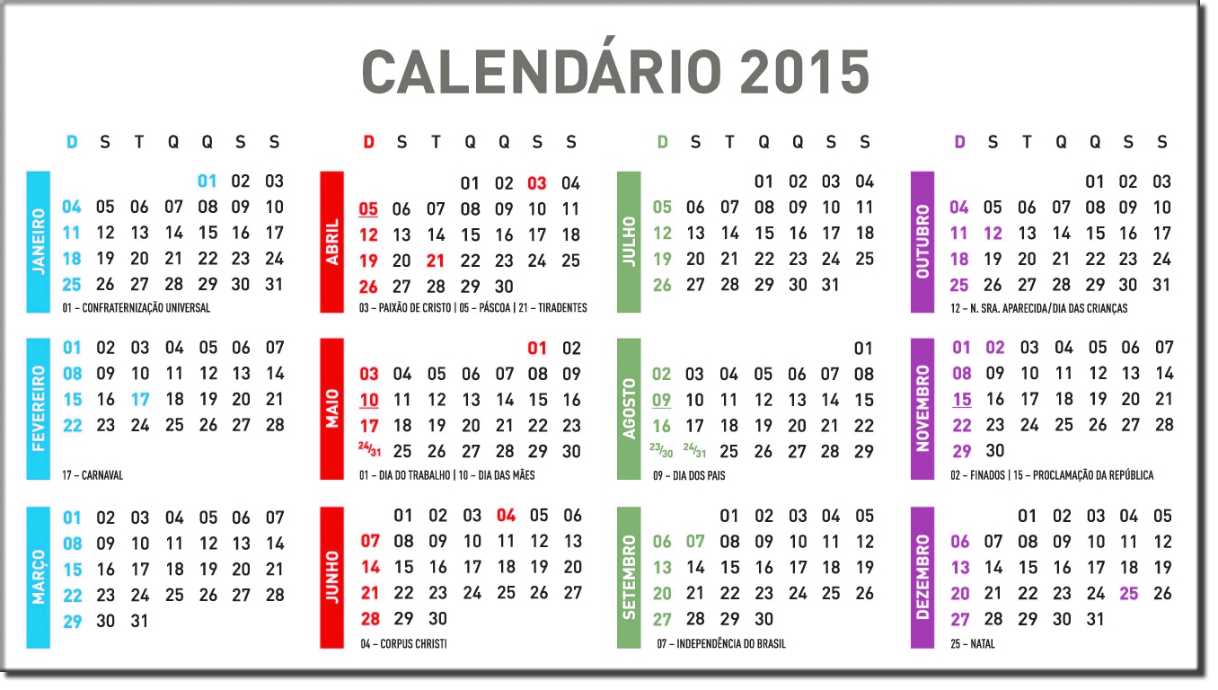 Feriados Calendário 2018