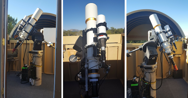 ATEO-2 pictured with its complete imaging equipment listed above in Omega Observatory  at SkyPi Remote Observatory.