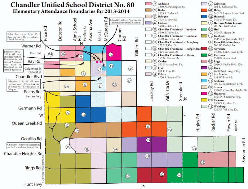 2013 - 2014 Chandler Elementary School Boundary Map