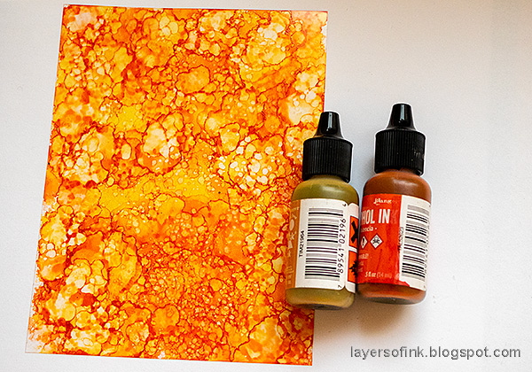 Layers of ink - Clementine Art Journal Tutorial by Anna-Karin Evaldsson. Color acetate with alcohol ink.