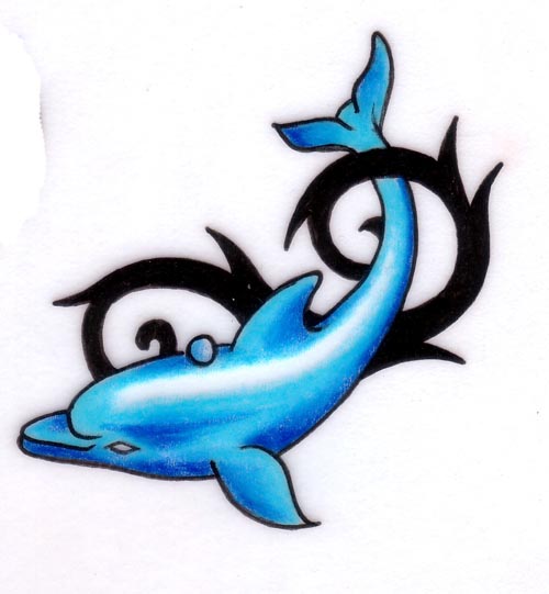 This is deff one of my fav dolphin tattoos, nicely placed on the arm and the