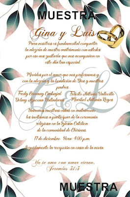 tarjeta de boda