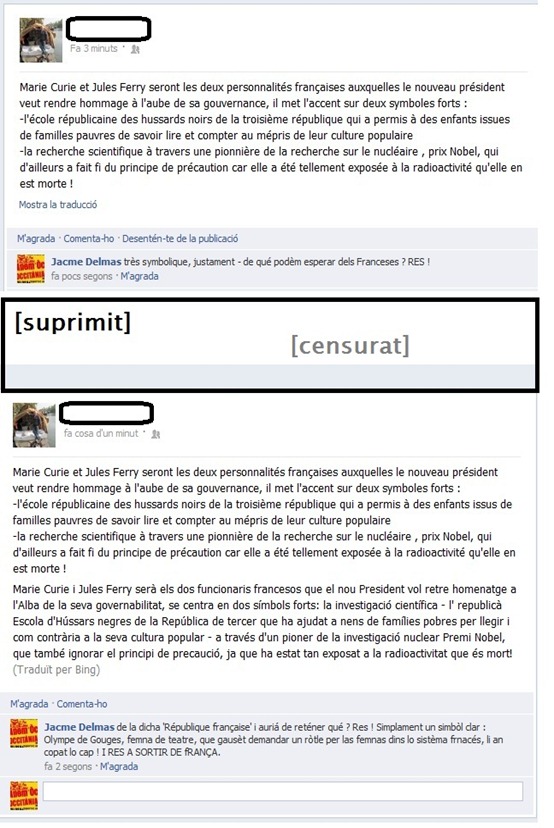 Las simbolicas republicanas francesas - censura - autre comentari