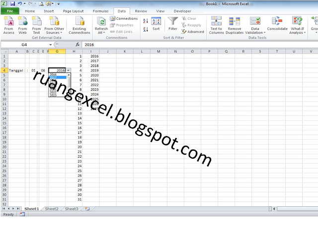 Cara membuat List Tanggal di Excel