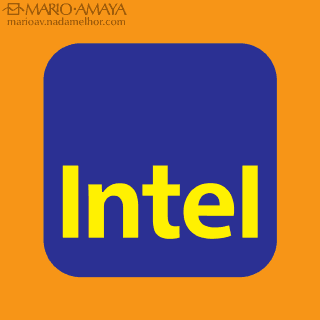 O nome Intel sobreposto ao logotipo do Itaú