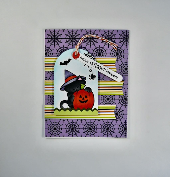 Happy Meow-oween by Kristi H. features Newton's Perfect Pumpkin and Halloween Meows by Newton's Nook Designs; #inkypaws, #newtonsnook, #catcards, #cardmaking, #halloweencards