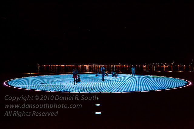 a fine art photograph of an illuminated platform in zadar croatia