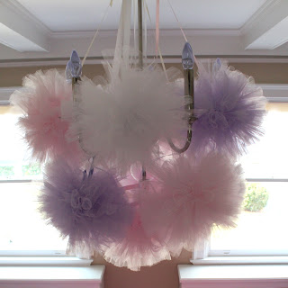  Girl Birthday Party Ideas on Decorated Our Chandelier With My Tulle Pom Poms