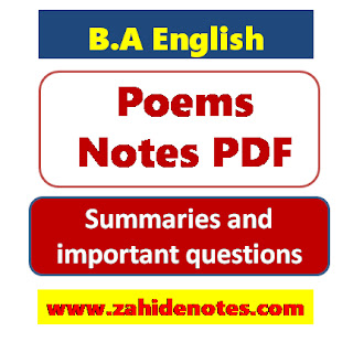 BA English poems notes pdf